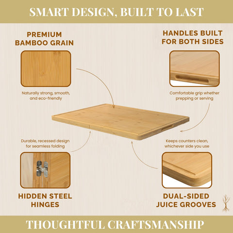 BOARDWELL built-in reversible handles simplify lifting and serving.