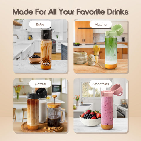 BobaMate 25oz spill-proof lid seal, leak-free on the move