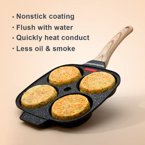 Bobikuke egg pan features a heat-insulating bakelite handle.