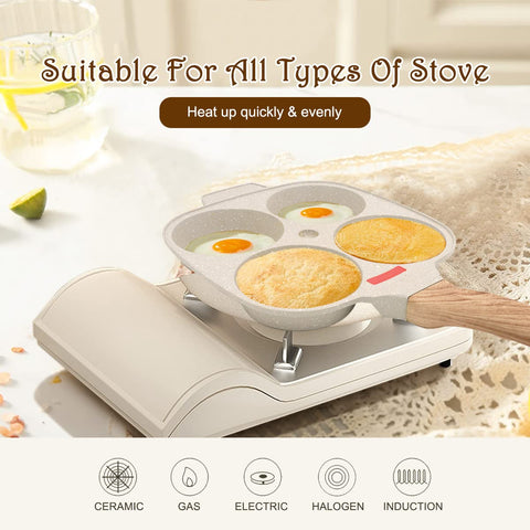 Bobikuke egg pan with lid shows a tempered glass cover for visible cooking