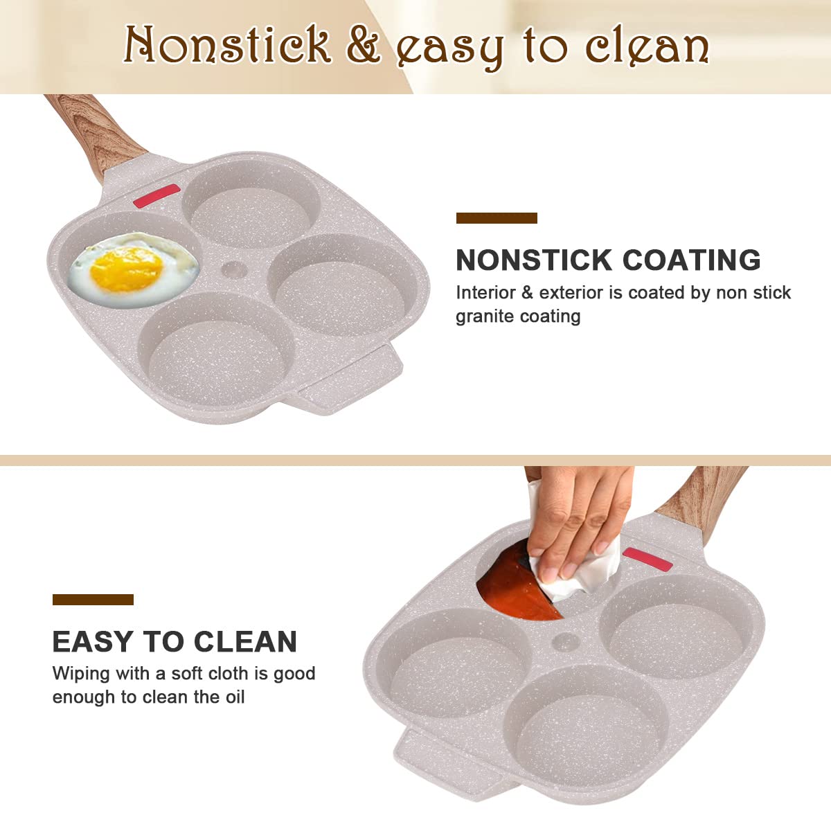 Bobikuke nonstick coating aids easy release and quick cleaning