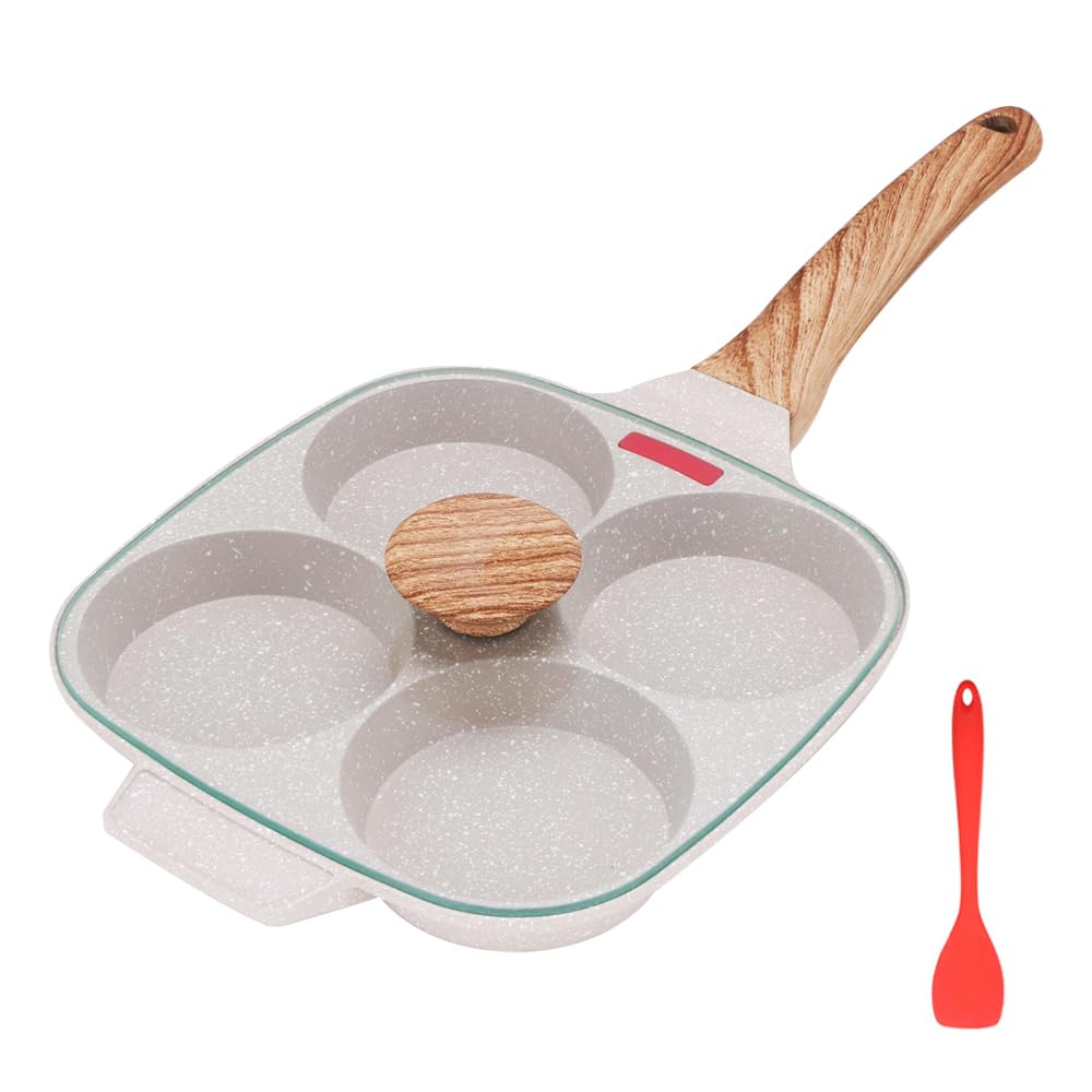 Bobikuke egg pan with lid — compact 4-cup capacity for quick breakfasts.