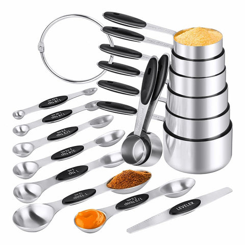 Bobipro measuring cups nest together to save space while delivering precise measurements.