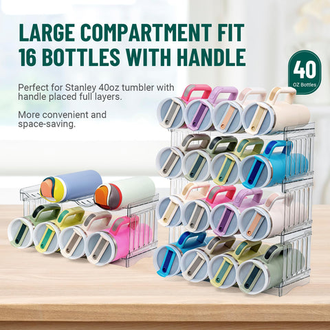 Bobomoment 16-bottle capacity rack providing space-saving kitchen storage.