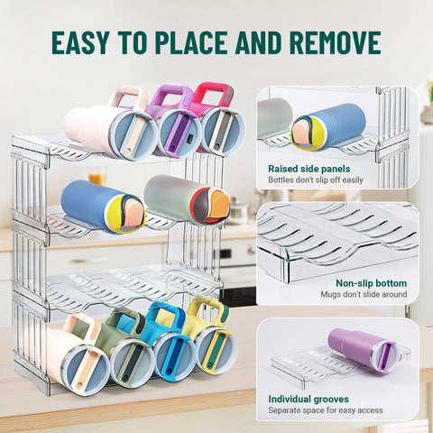 Bobomoment clear PET design blends with kitchen decor while organizing bottles.