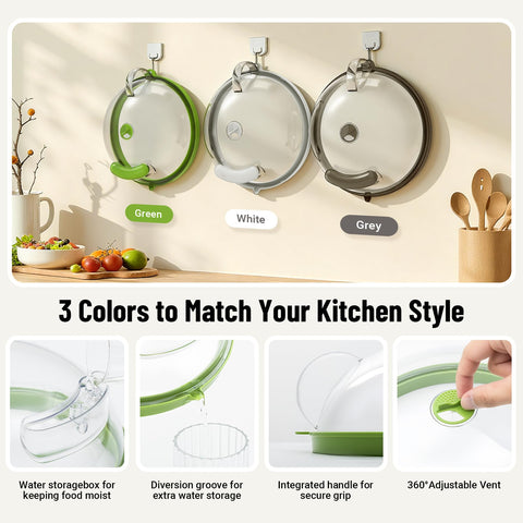 Clear plate cover showing food while protecting the plate