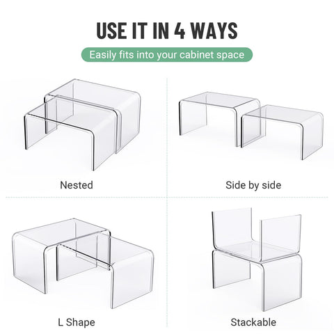 Bobomoment compact cabinet shelves maximizing vertical space in a cabinet.