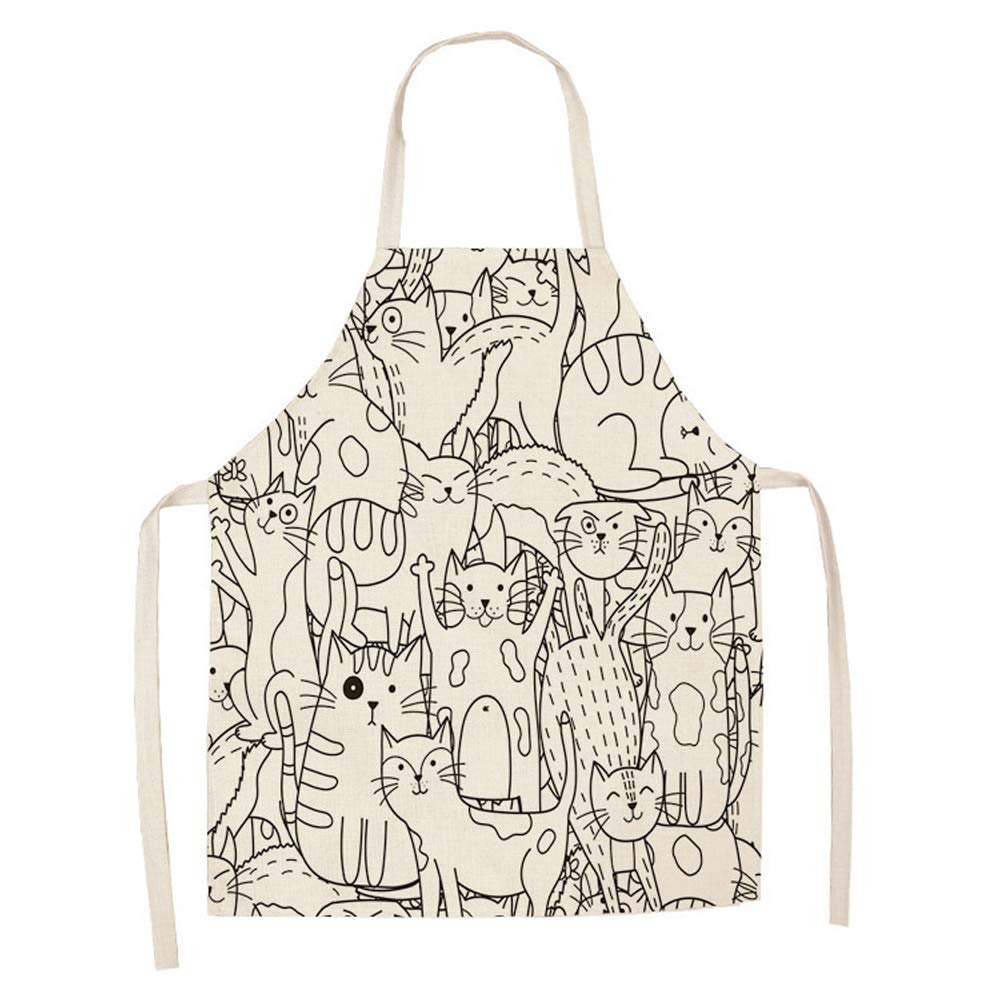 BOCTTCBO cat apron front view protects clothing during busy cooking sessions.