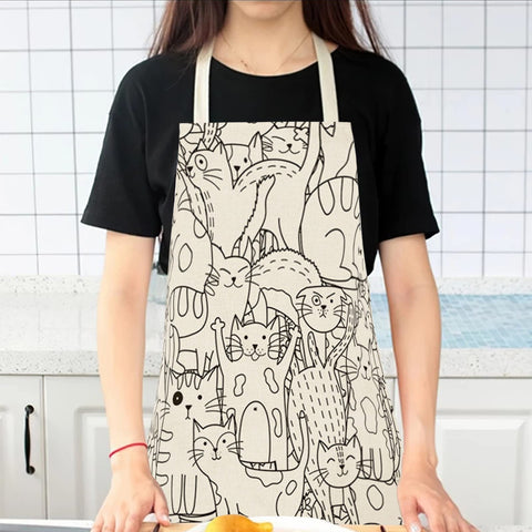 BOCTTCBO cat apron wearer cooking shows one-size-fits-all design for everyone.