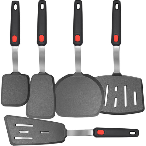 BodiCal mixed 5-piece silicone spatula set with heat-resistant handle for high-temp cooking