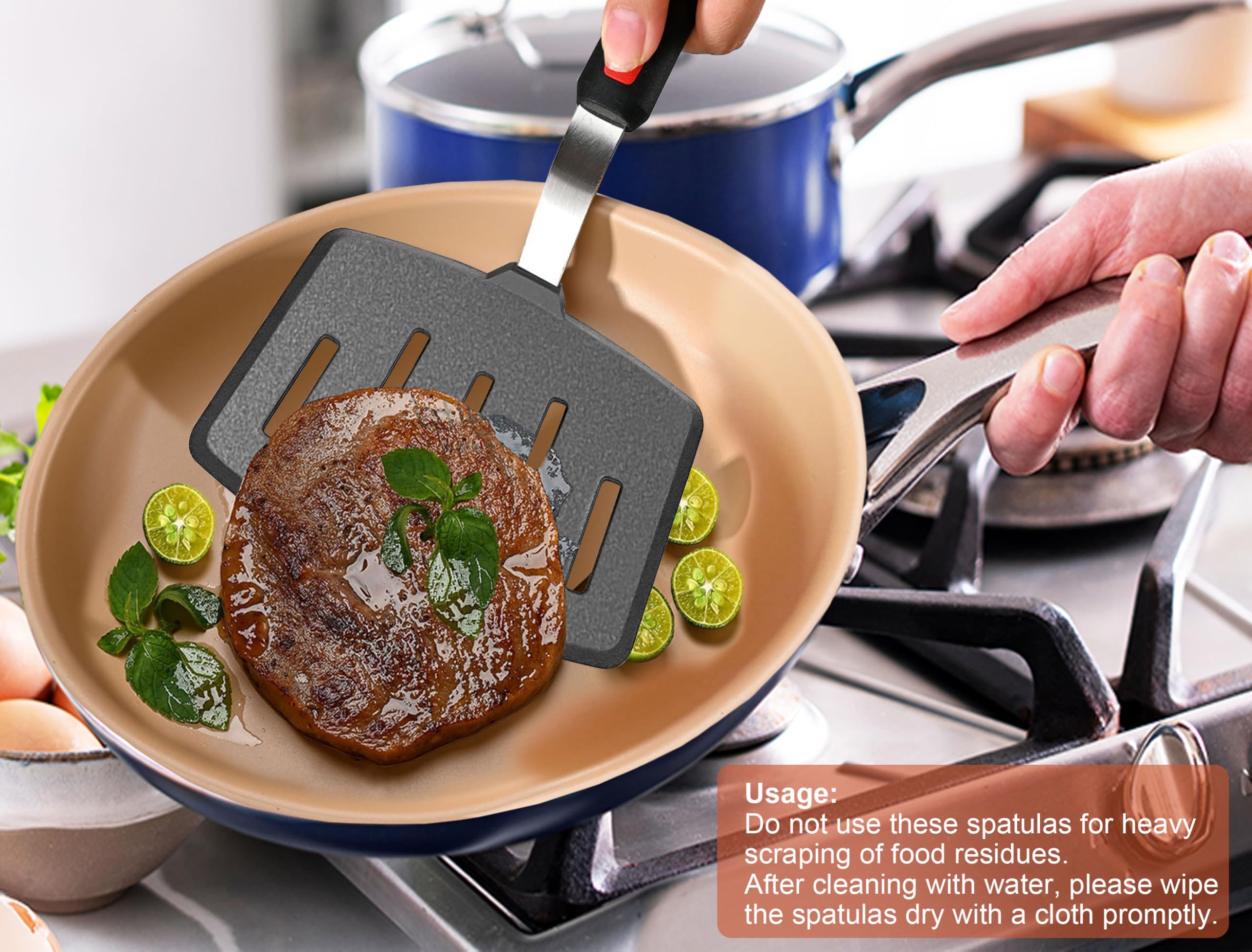 BodiCal silicone spatula blade offers flexible turning on delicate nonstick surfaces