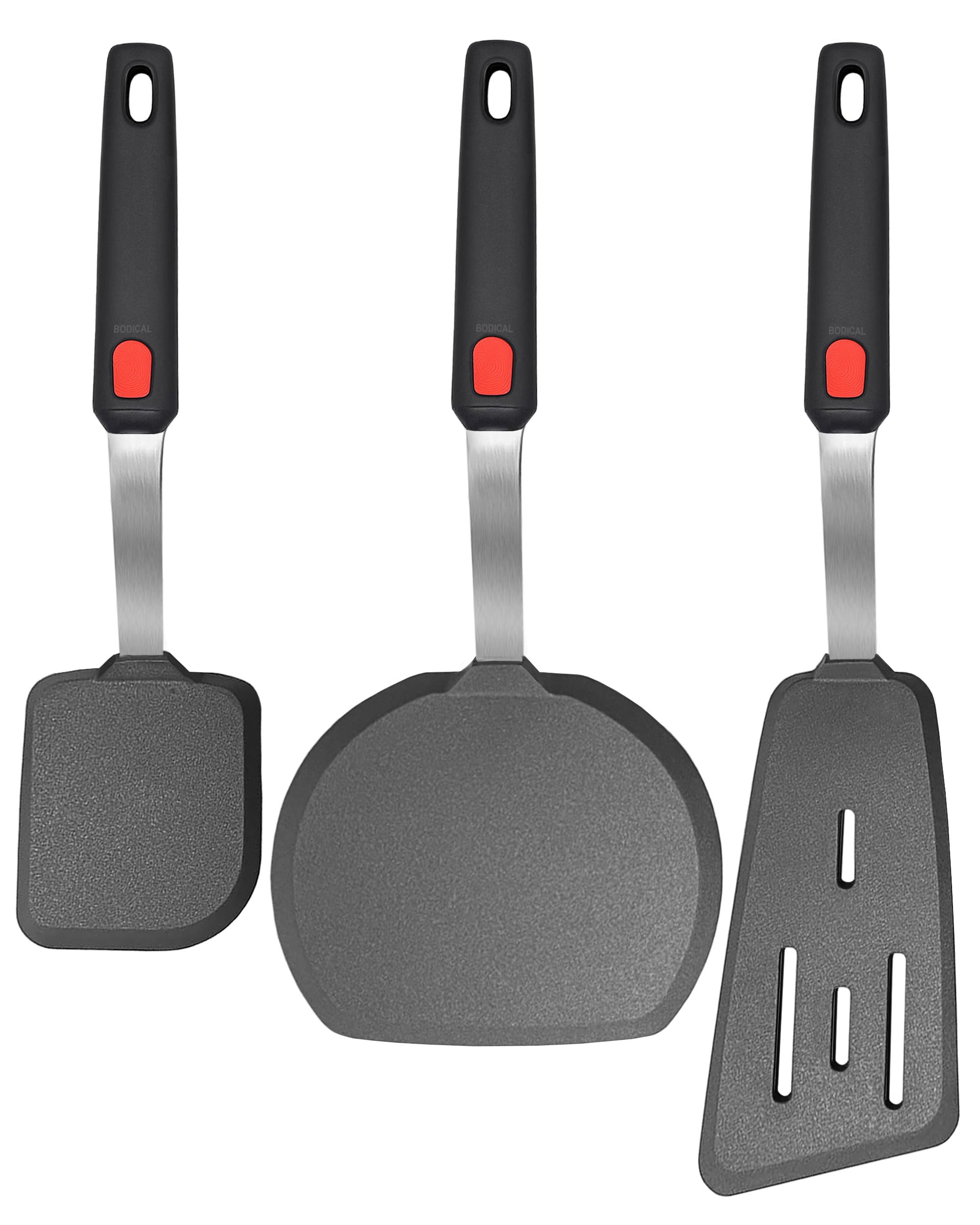 BodiCal Set3 silicone spatula collection for versatile nonstick cooking