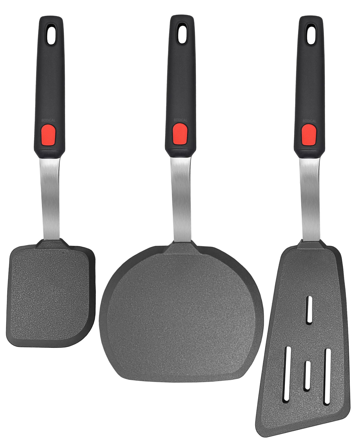 BodiCal Set3 silicone spatula collection for versatile nonstick cooking