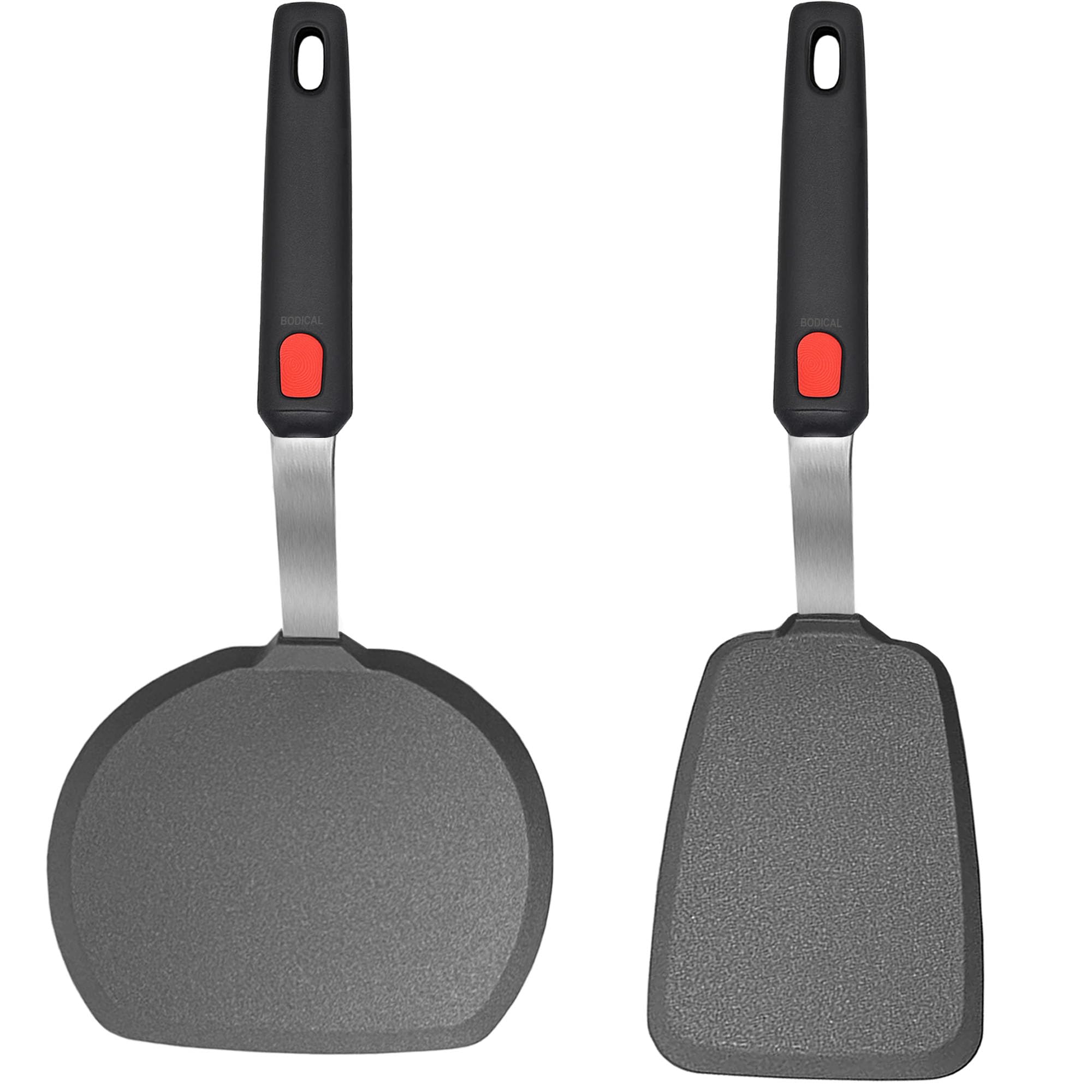 BodiCal two-piece silicone spatula set with large egg-flipping heads