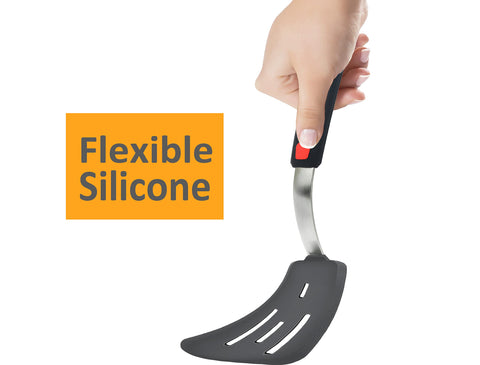 BodiCal silicone spatula head detail for gentle flipping on nonstick pans