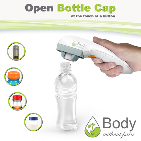 Body Without Pain opens water bottle caps with minimal effort.