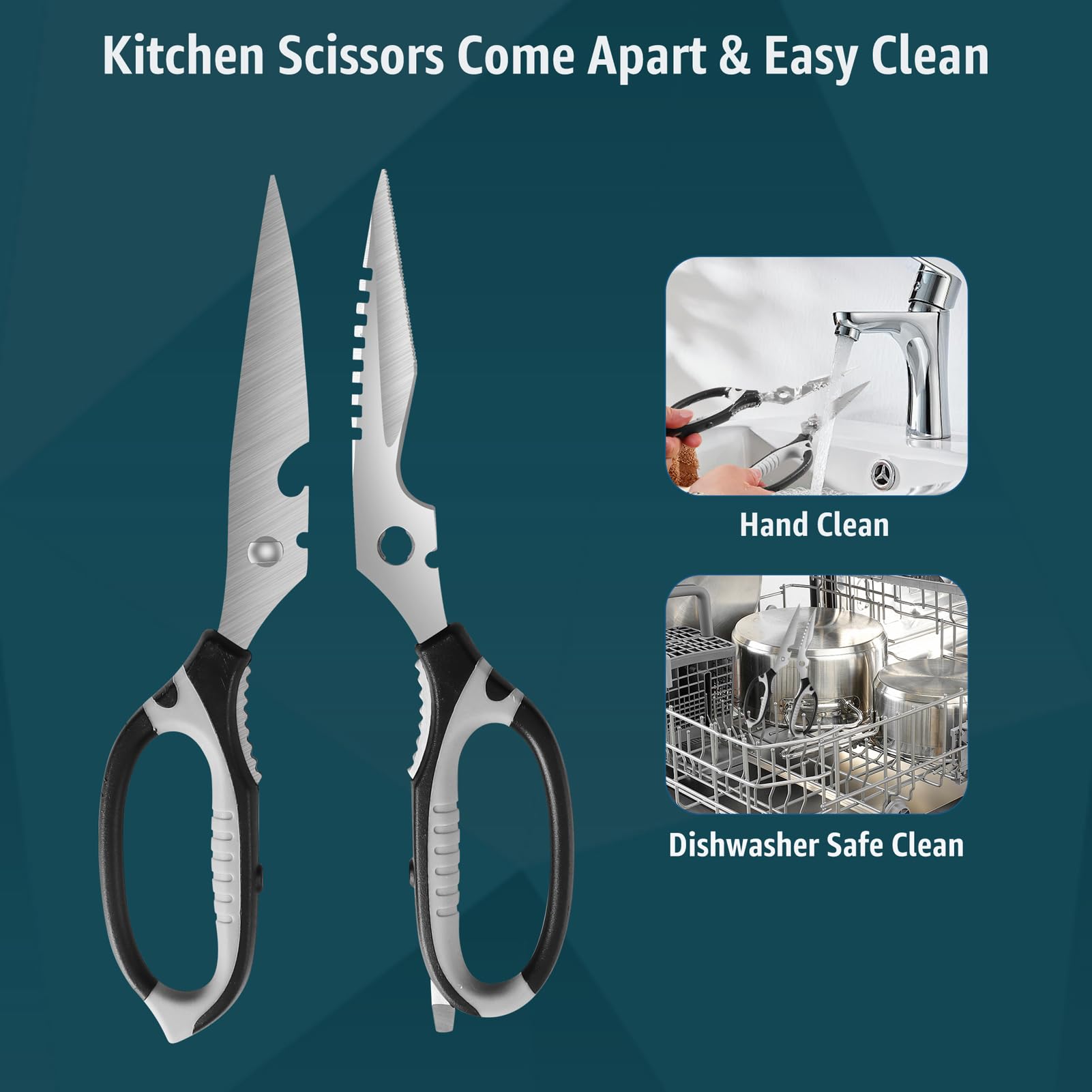BoFuYuan kitchen scissors detachable blades enable thorough cleaning