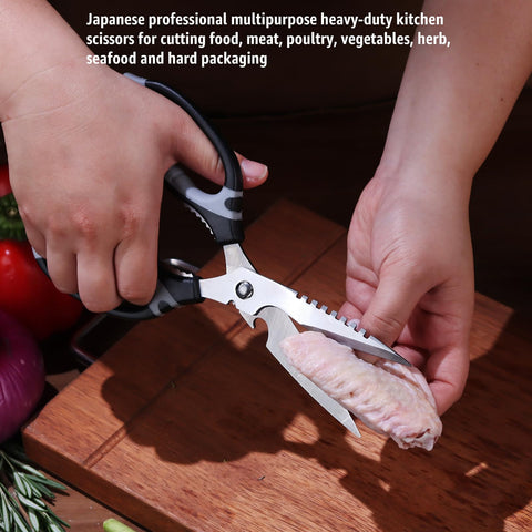 BoFuYuan kitchen scissors serrated blade grip prevents slipping