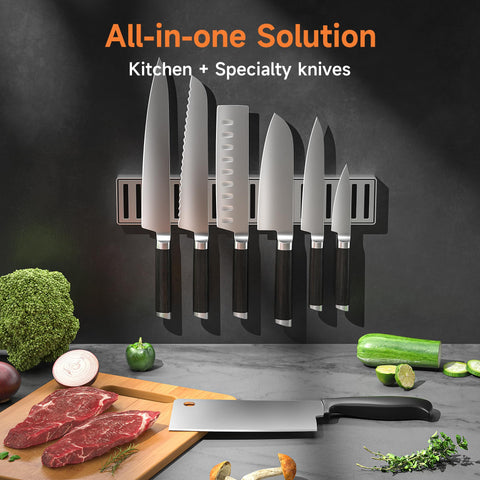 Bogoni magnetic clamps hold blades securely during sharpening for consistent results.