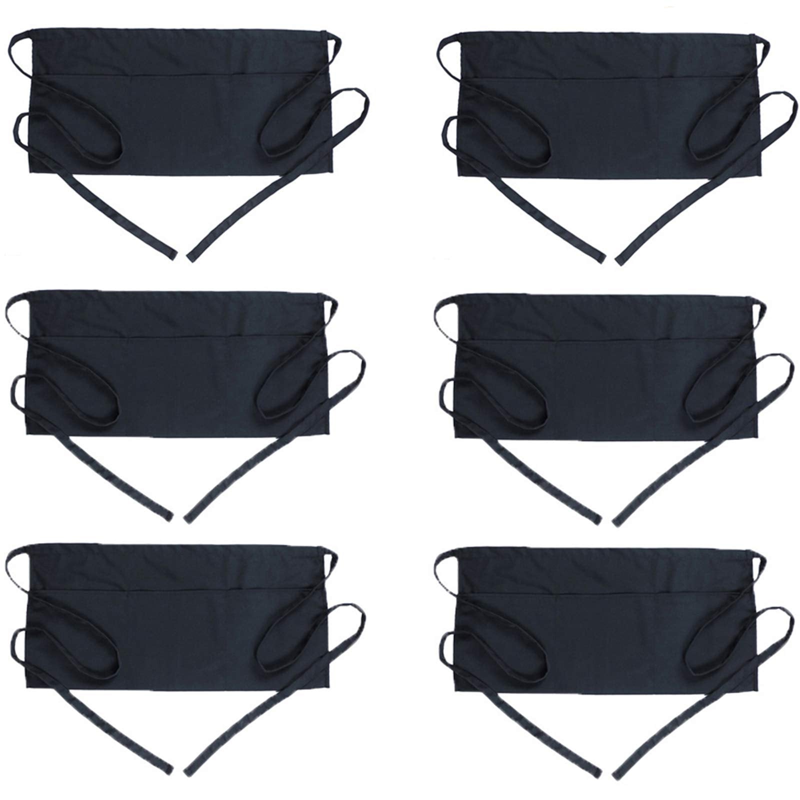 BOHARERS waist apron with 3 pockets front view keeps order pads handy.