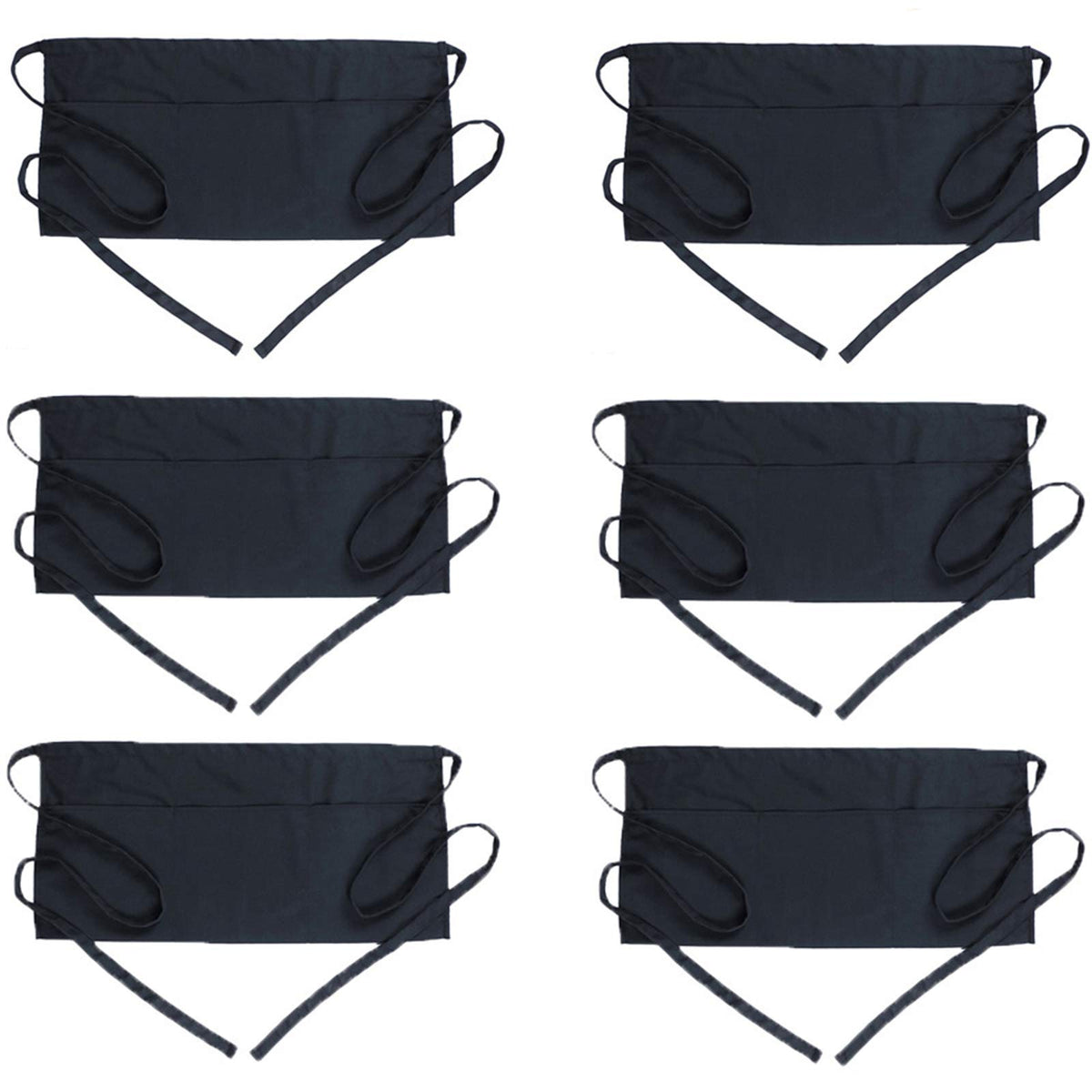 BOHARERS waist apron with 3 pockets front view keeps order pads handy.