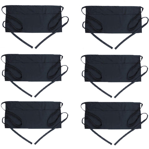 BOHARERS waist apron with 3 pockets front view keeps order pads handy.