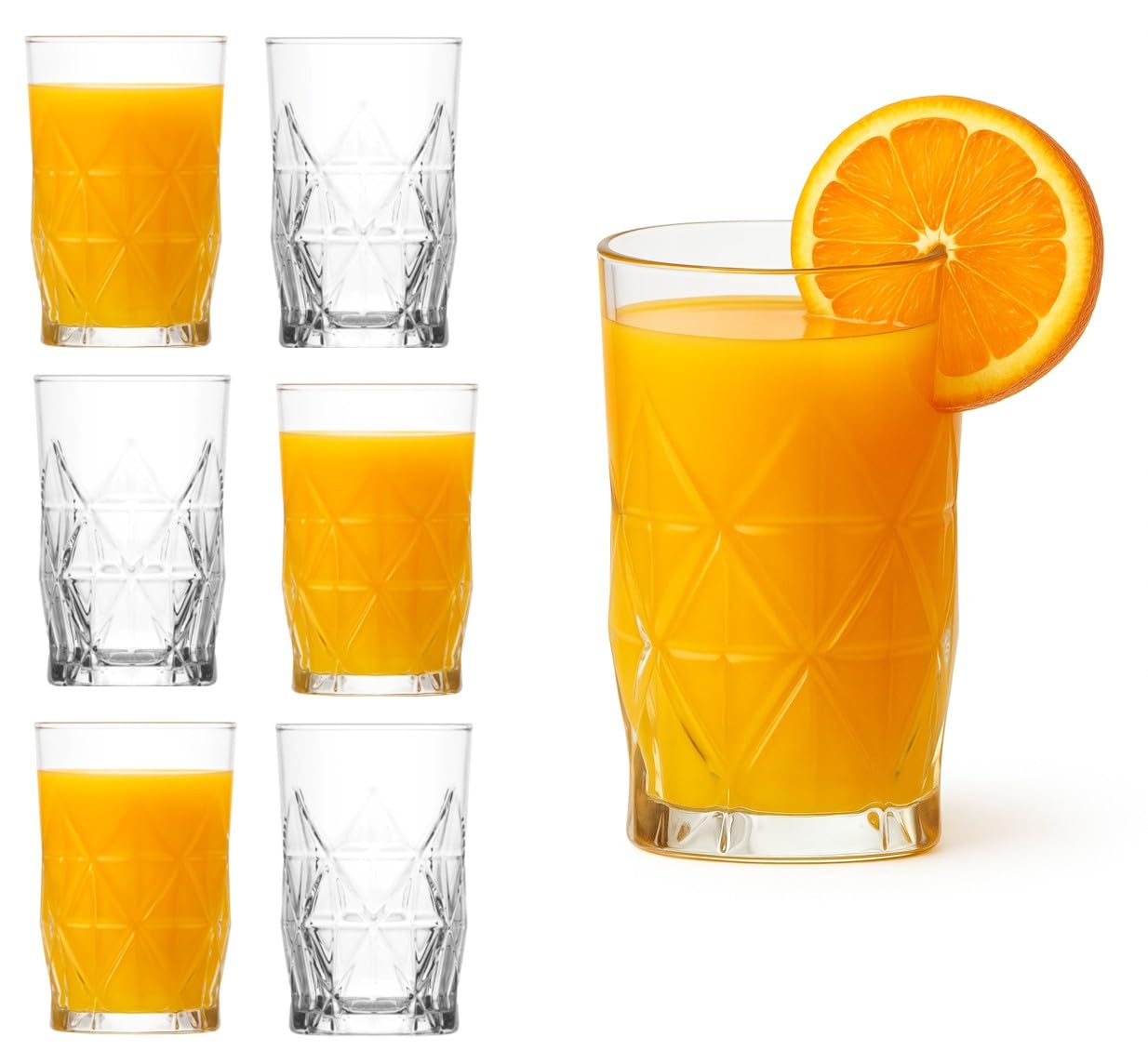 BOHEM'S small juice glasses 6-pack in clear glass for precise tasting portions.
