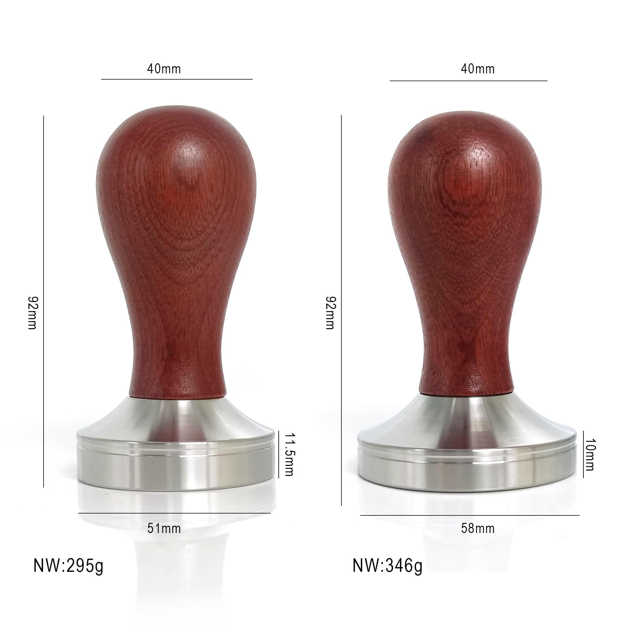Boicafe 58mm tamper handle with comfortable grip for steady tamping.