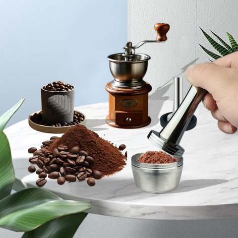 Boicafe tamper with brush simplifies cleaning tight spots