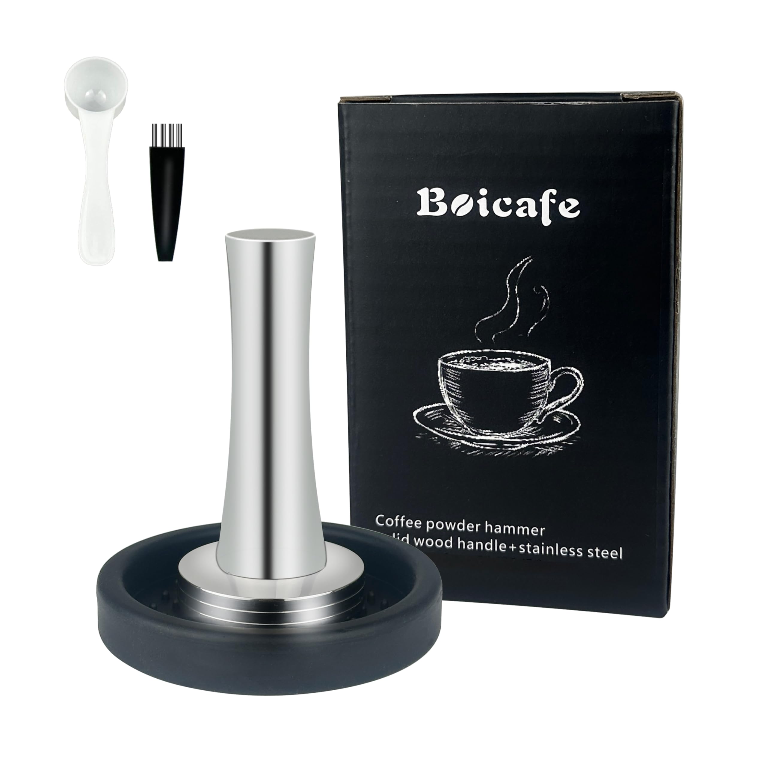 Boicafe wooden-handle tamper for comfortable grip during shot extraction