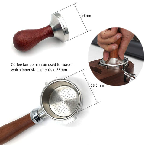 Boicafe wooden handle tamper delivers a warm, comfortable grip.