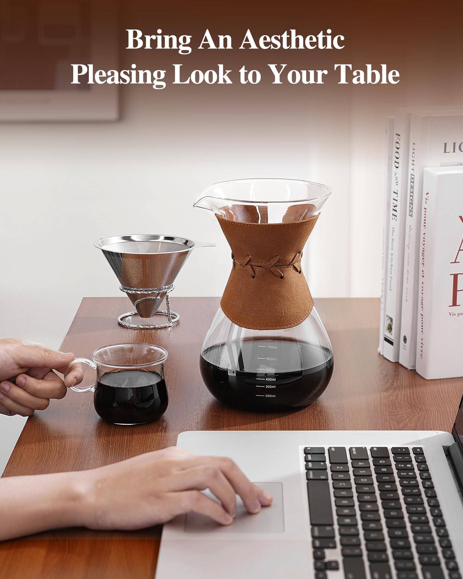 BOILMERIT 5oz capacity ideal for two espresso shots.