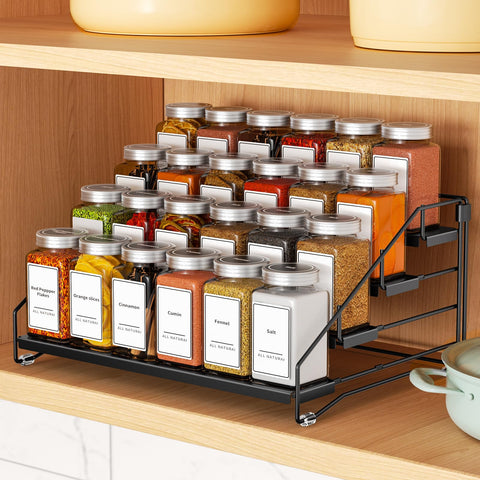BOIVSHI spice rack with ladder design offers accessible, layered storage.