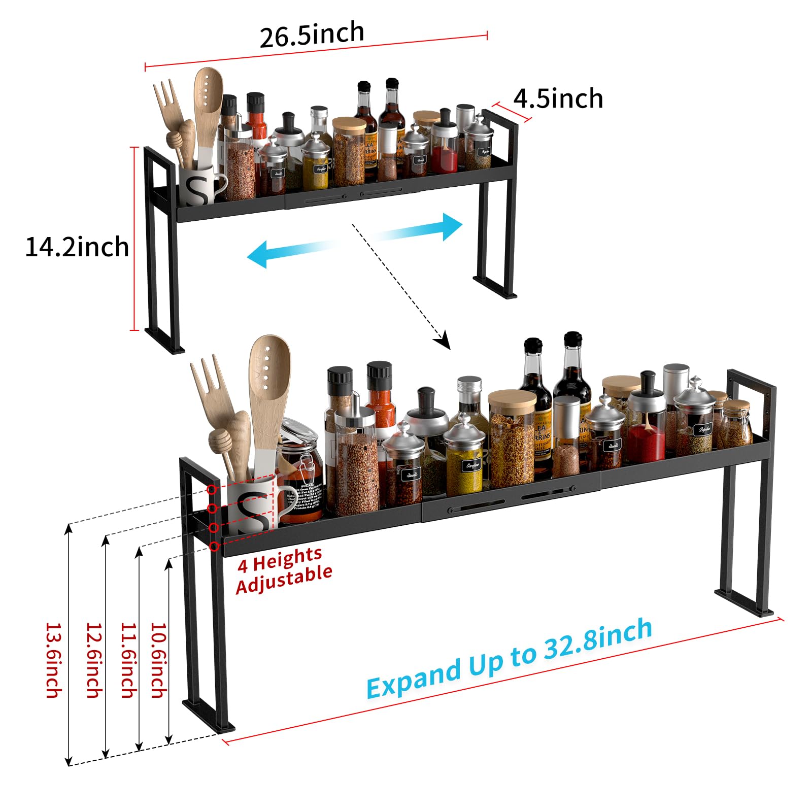 BOIVSHI Stove Top Shelf easy assembly with included tools.