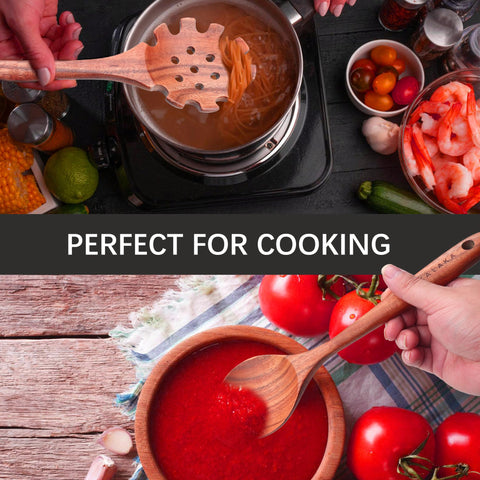 BOKALAKA teak frying-spatula with heat resistance for high-temperature cooking