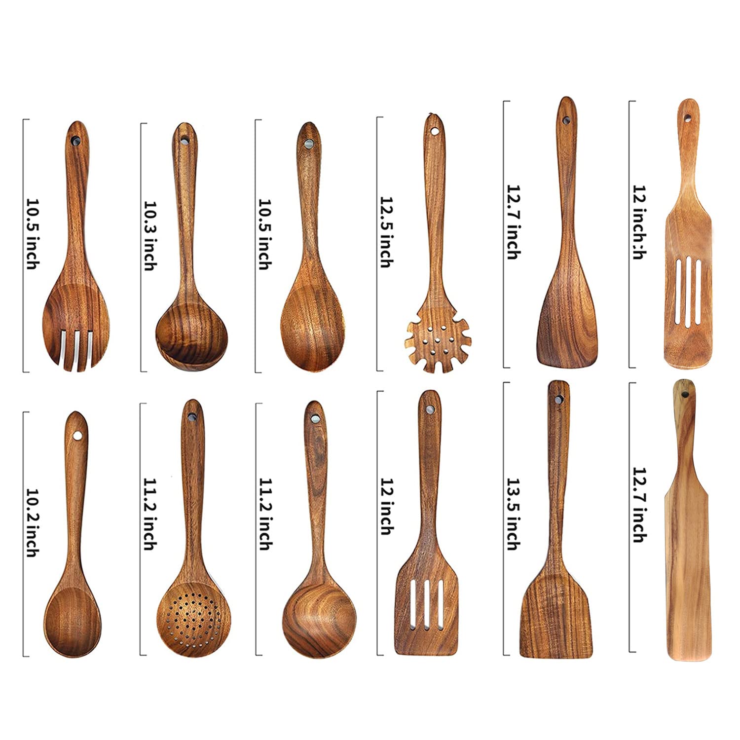 Bokalaka wok spatula teak wood, heat-resistant and safe for non-stick pans.