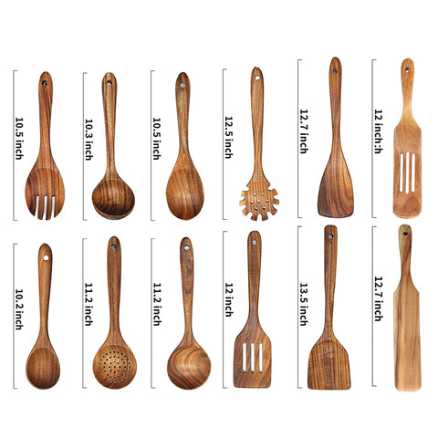 Bokalaka wok spatula teak wood, heat-resistant and safe for non-stick pans.