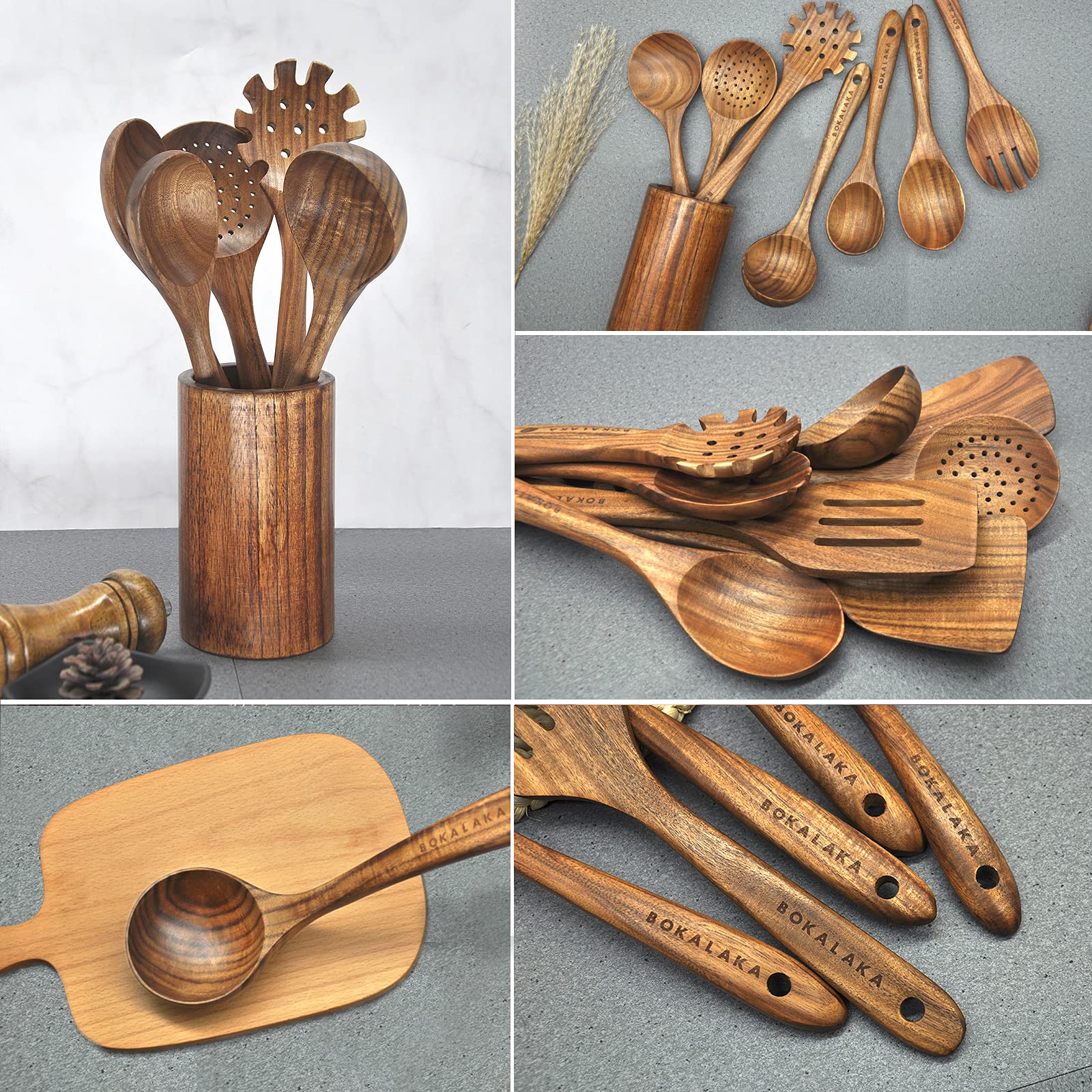 BOKALAKA wooden spoon close-up highlights craftsmanship and smooth texture