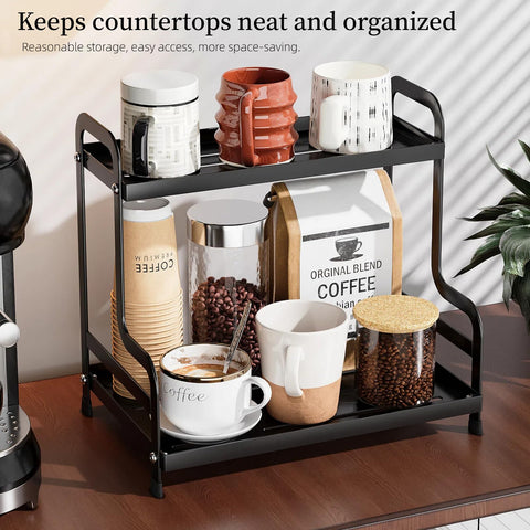 Bokelai 2-tier organizer side view with stable non-slip feet