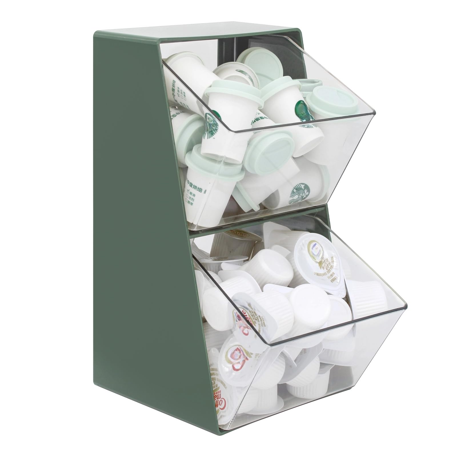 Bokelai coffee pod storage with two removable bins for organized counter space.