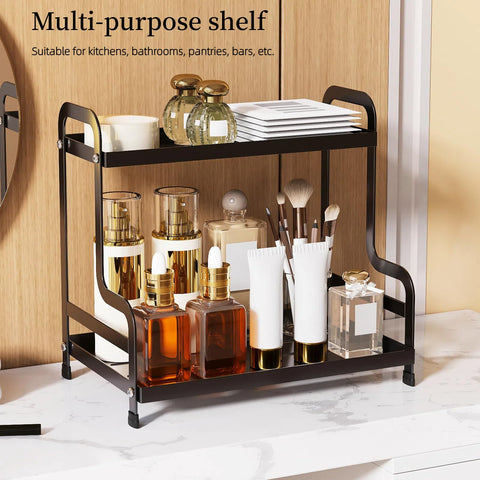 Bokelai two-tier shelf maximizes countertop space for coffee setup