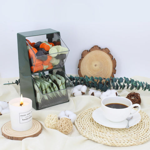 Bokelai modern green and clear desktop storage complements home kitchen decor.
