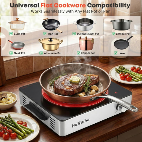 BoKinbo compact portable stove side view for easy transportation
