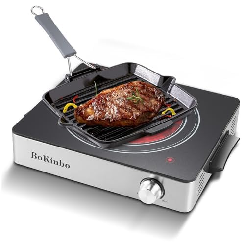 BoKinbo single infrared burner front view for fast, even heating