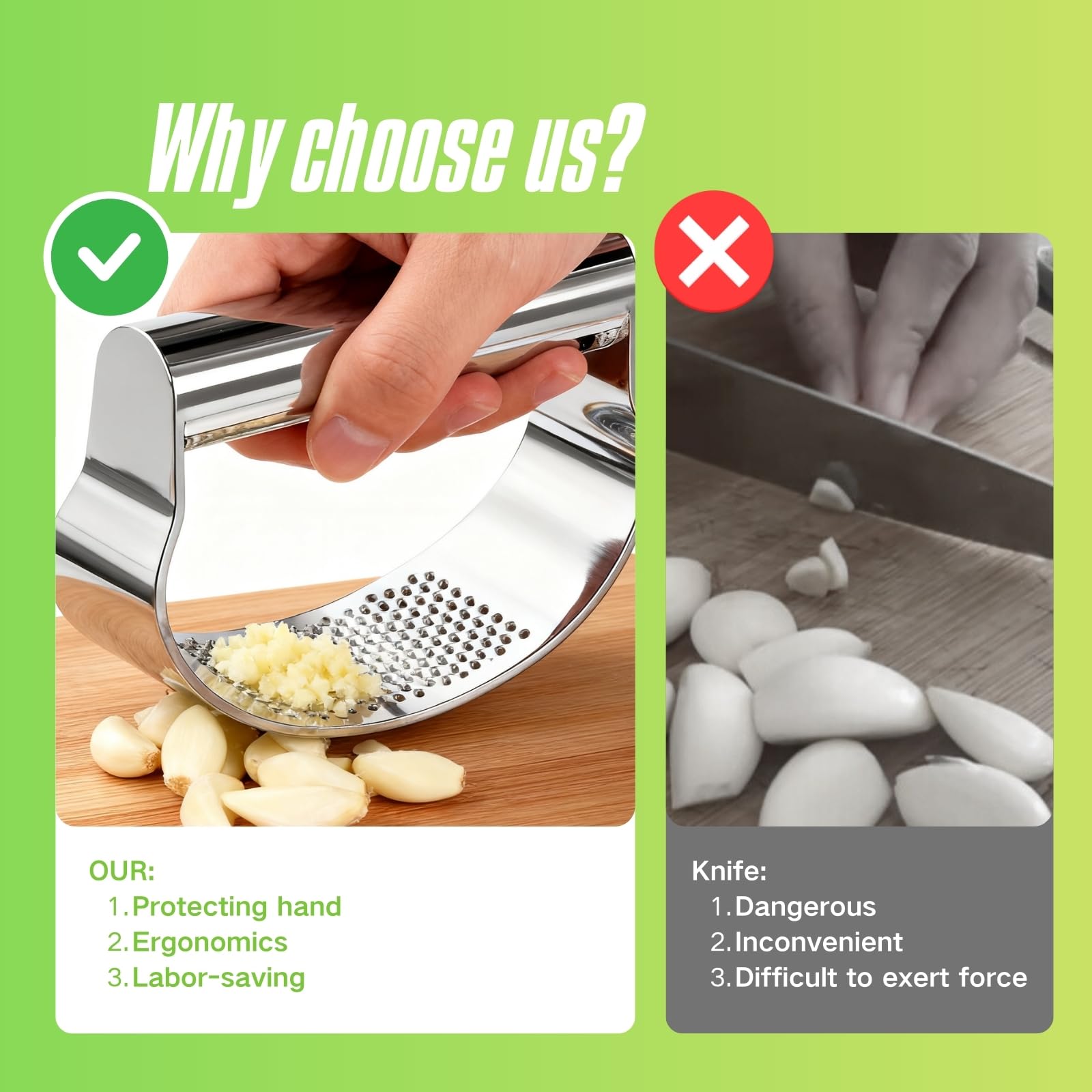 Dishwasher-safe BOKKY garlic press for easy cleanup
