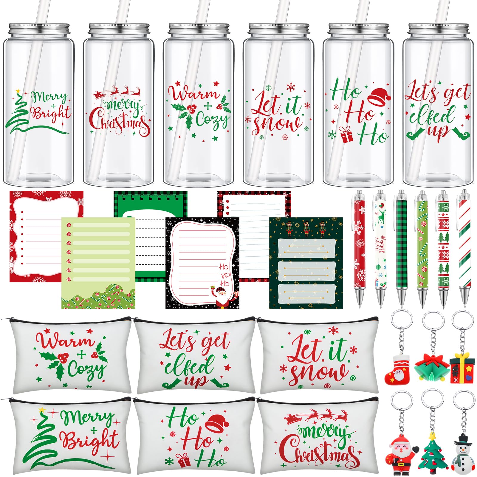 Bokon Christmas cups with lids and straws for spill-free sipping