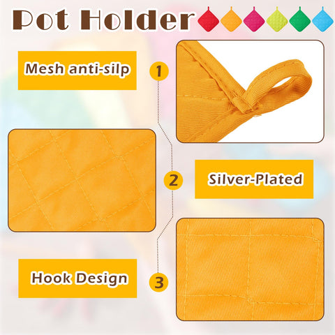 Bokon pot holders with cotton liner offer heat resistance and durable everyday use.