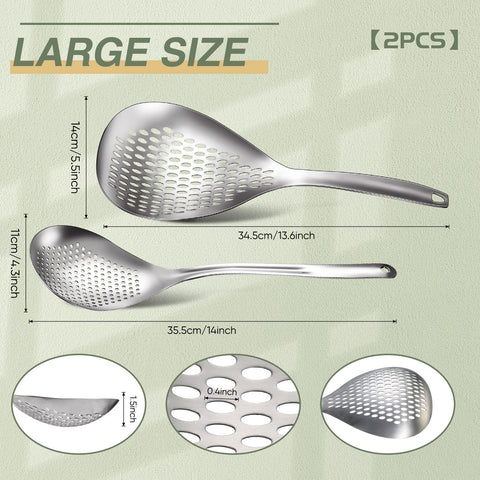 Bokon slotted spoon in stainless steel for fast drainage and sturdy lifting.