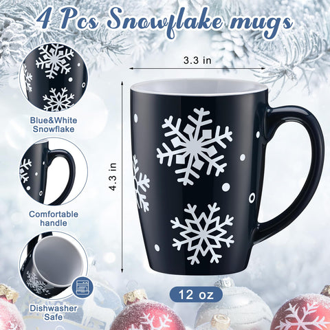 Bokon winter Christmas mug set four pieces ideal for gifting and festive table settings.