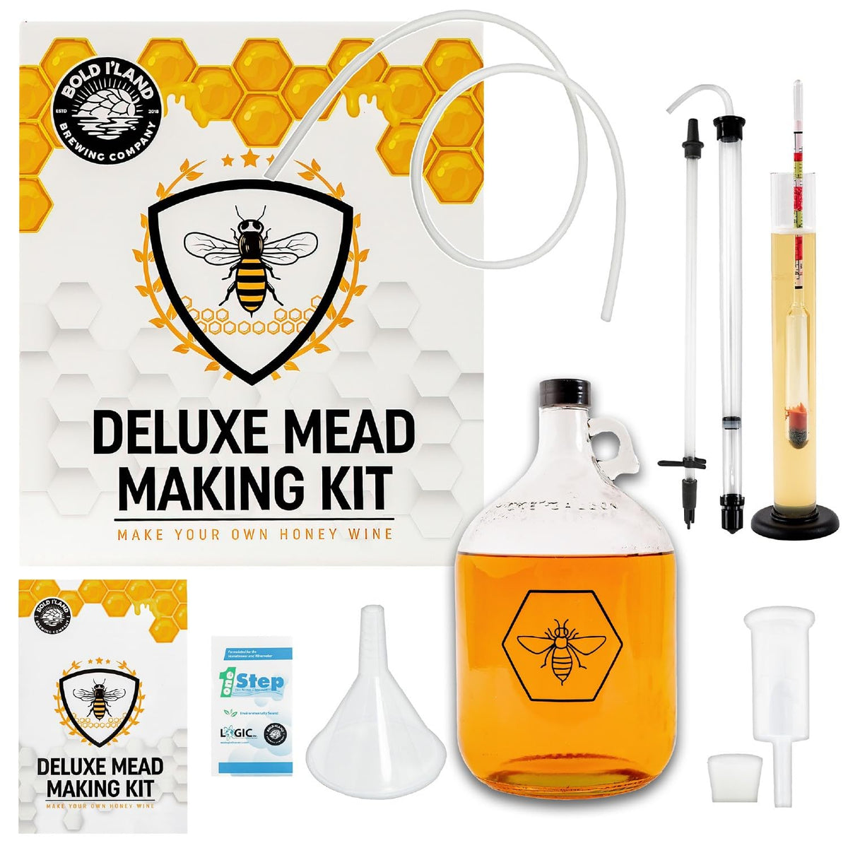 Bold I’Land complete mead kit 1-gallon jar for steady fermentation and flavor preservation
